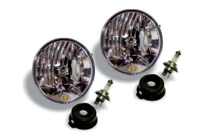 KC HiLiTES 7 Inch Headlight - H4 Halogen - 2-Lights - 55W, 60W DOT Headlight - Universal, fits 97-06 Jeep TJ