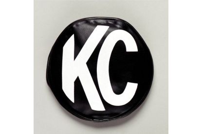KC HiLiTES 6 Inch Light Cover - Soft Vinyl - Black, White KC Logo