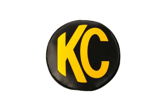 KC HiLiTES Cover - 6 Inch Vinyl Black with Yelllow KC Soft (pr)