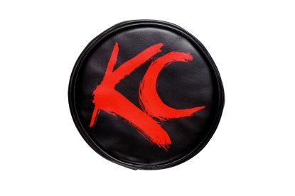 KC HiLiTES 6 Inch Light Cover - Soft Vinyl - Black, Red KC Logo