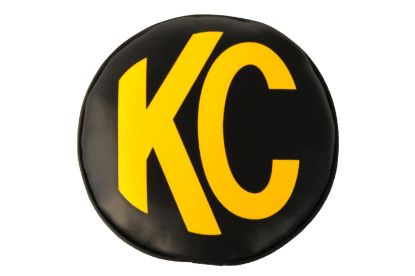 KC HiLiTES 8 Inch Light Cover - Soft Vinyl - Pair - Black, Yellow KC Logo