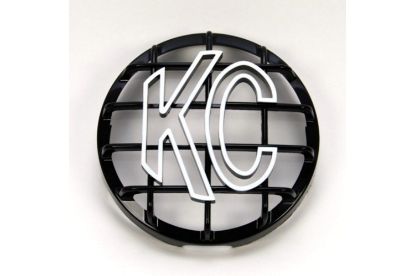 KC HiLiTES 6 Inch Stone Guard - ABS Plastic - Black, White KC Logo