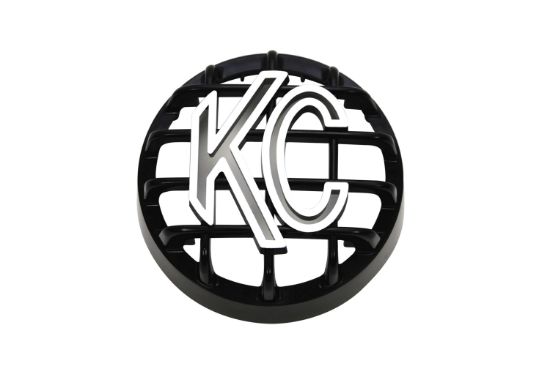 KC HiLiTES 4 Inch Rally 400 - Stone Guard - ABS Plastic - Black, White KC Logo