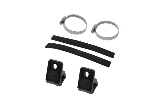 KC HiLiTES Bracket Set - Tube Clamp Light Mount - KC MTZ 40 Degree - Rubber Sleeve - Pair - 1.5 Inch - 2.0 Inch