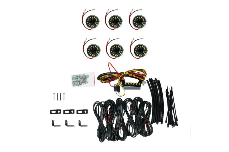 KC HiLiTES Cyclone V2 LED - Rock Light - 6-Light System - Clear - 5W Flood Beam