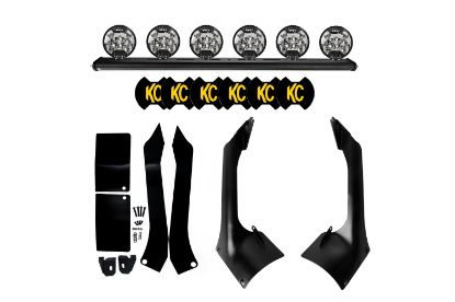 KC HiLiTES 50 Inch KC Xross Bar - Overhead - SlimLite LED - 6-Light System - 300W Spot Beam - 18-23 Jeep JL, JT