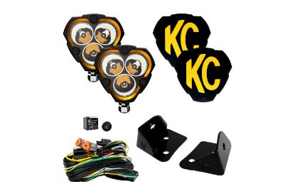 KC HiLiTES FLEX ERA 3 - 2-Light System - Pillar Mount - 40W Spot Beam - for Jeep JK