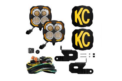 KC HiLiTES FLEX ERA 4 - 2-Light System - Pillar Mount - 80W Combo Beam - for 18-23 Jeep JL, JT, 4xe