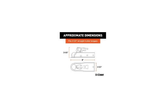 1-7/8" Straight-Tongue Coupler with Posi-Lock (2-1/2" Channel, 2,000 lbs, Zinc)