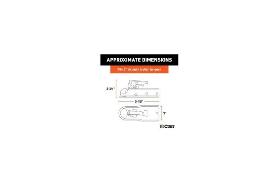 1-7/8" Straight-Tongue Coupler with Posi-Lock (3" Channel, 2,000 lbs, Zinc)