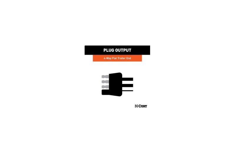 4-Way Flat Connector Plug with 48" Wires & Hardware (Trailer Side, Packaged)