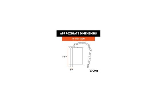 1/4" Safety Pin with 12" Chain (2-3/4" Pin Length, Packaged)