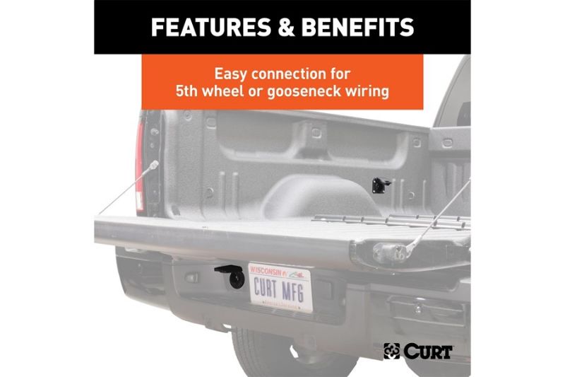 10 Custom Wiring Extension Harness (Adds 7-Way RV Blade to Truck Bed, Packaged)