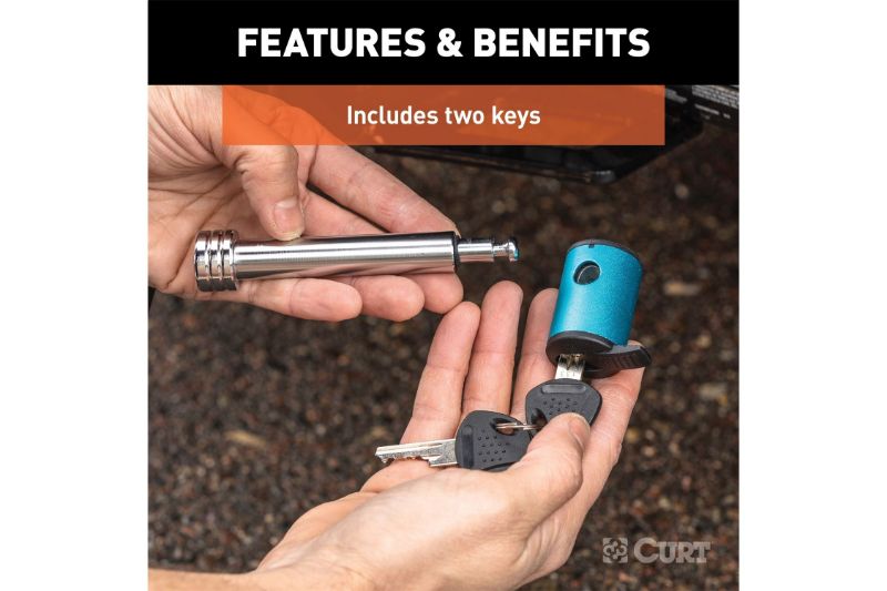 5/8" Hitch Lock (2" or 2-1/2" Receiver, Right-Angle, Chrome)