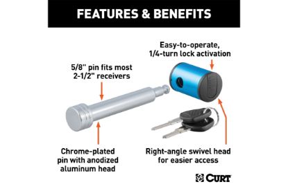 5/8" Hitch Lock (2" or 2-1/2" Receiver, Right-Angle, Chrome)