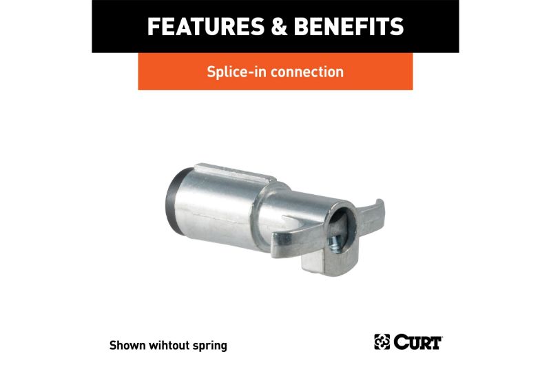 6-Way Round Connector Plug with Spring (Trailer Side)