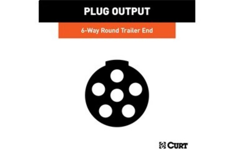 6-Way Round Connector Plug with Spring (Trailer Side)