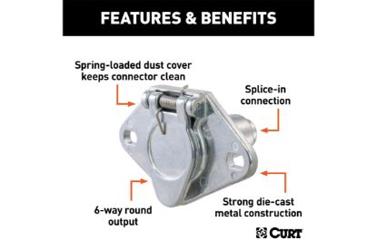 6-Way Round Connector Socket (Vehicle Side, Packaged)