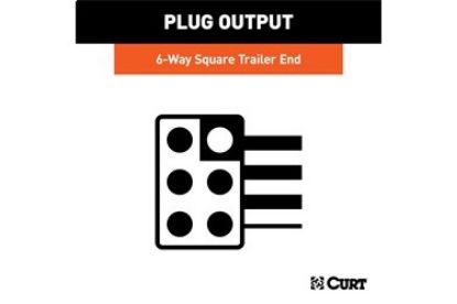 6-Way Square Connector Plug with 12" Wires (Trailer Side, Packaged)
