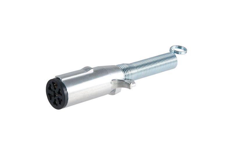 7-Way Round Connector Plug with Spring (Trailer Side, Packaged)
