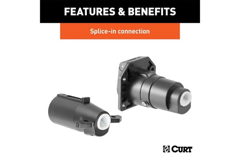 7-Way RV Blade Connector Plug & Socket with Hardware (Packaged)