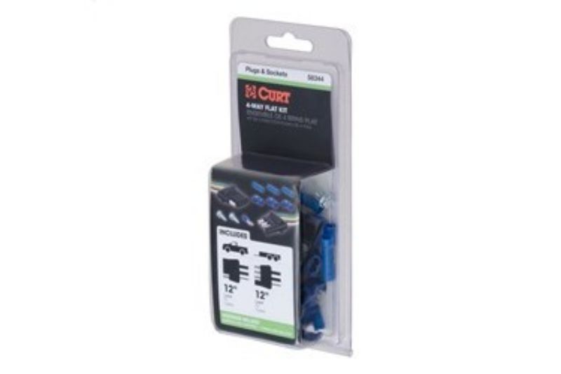 4-Way Flat Connector Plug & Socket with 12" Wires Each & Hardware (Packaged)