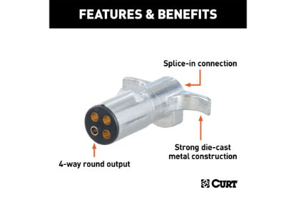4-Way Round Connector Plug (Trailer Side)