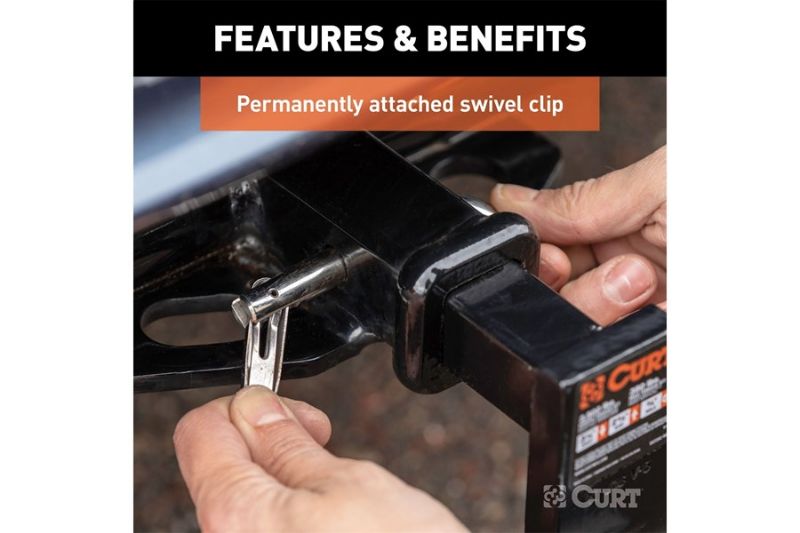 1/2" Swivel Hitch Pin (1-1/4" Receiver, Stainless, Packaged)