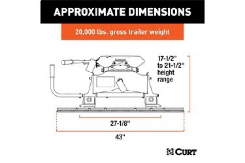 A20 Sliding 5th Wheel Hitch with Rails, 20,000 lbs.