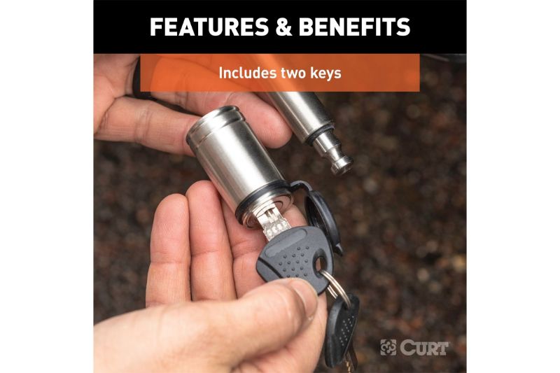 5/8" Hitch Lock (2" Receiver, Barbell, Stainless)