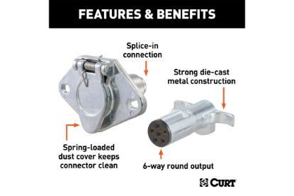 6-Way Round Connector Plug & Socket (Packaged)