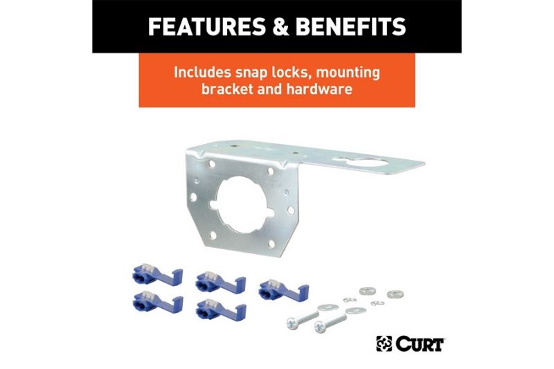 6-Way Round Connector Plug & Socket with Hardware (Packaged)