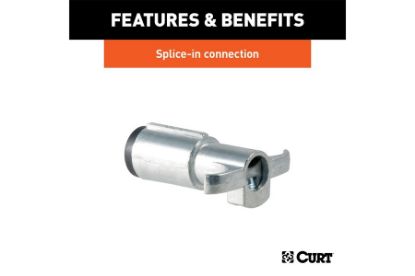 6-Way Round Connector Plug (Trailer Side, Chrome Plastic)