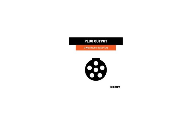 6-Way Round Connector Plug (Trailer Side, Chrome Plastic)