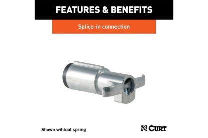 6-Way Round Connector Plug with Spring (Trailer Side, Packaged)