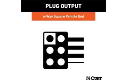 6-Way Square Connector Socket with 12" Wires (Vehicle Side, Packaged)