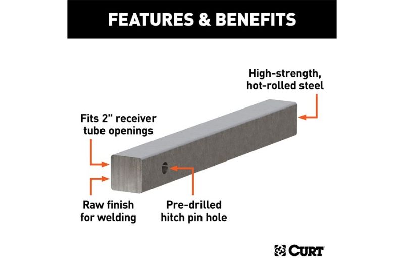 2" x 18" Raw Steel Hitch Bar