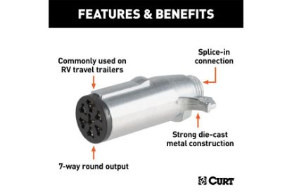 7-Way Round Connector Plug (Trailer Side)