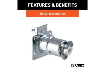 7-Way RV Blade Connector Socket (Vehicle Side, Diecast Metal)