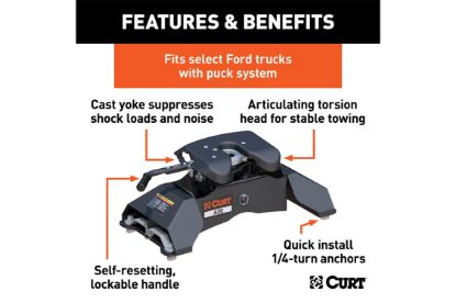 A20 5th Wheel Hitch, Select Ford F-250, F-350, F-450, 8 Bed Puck System