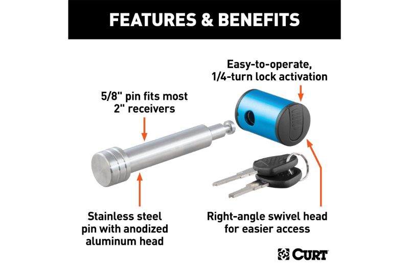 5/8" Hitch Lock (2" Receiver, Right-Angle, Stainless)