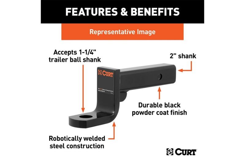 Class 4 Ball Mount (2" Shank, 10,000 lbs., 2" Drop, 9-3/8" Long)