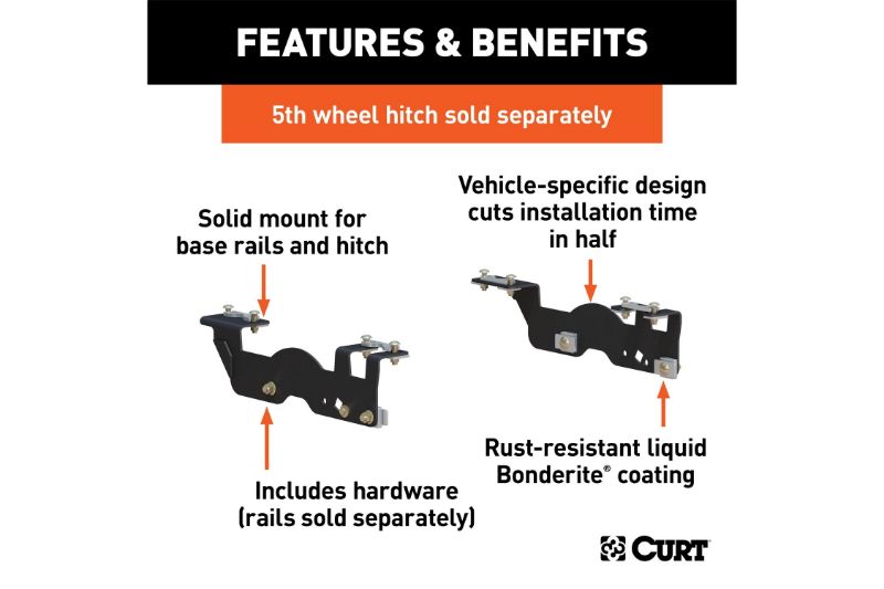 Custom 5th Wheel Brackets, Select Ford F-150