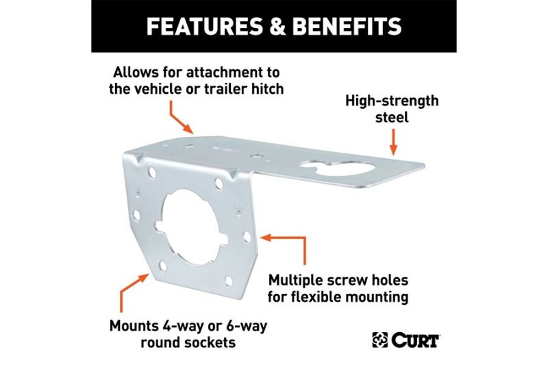 Connector Mounting Bracket for 4 or 6-Way Round