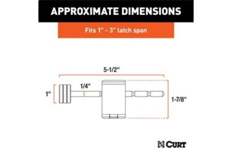 Coupler Lock (1/4" Pin, 1" to 3" Latch Span, Right-Angle, Chrome)