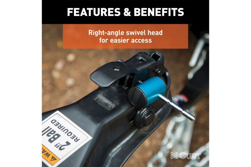 Coupler Lock (1/4" Pin, 1" to 3" Latch Span, Right-Angle, Chrome)