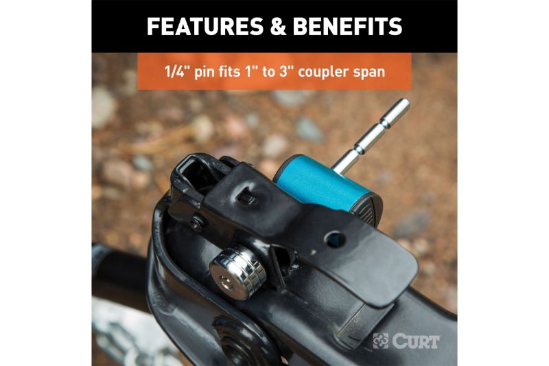 Coupler Lock (1/4" Pin, 1" to 3" Latch Span, Right-Angle, Chrome)