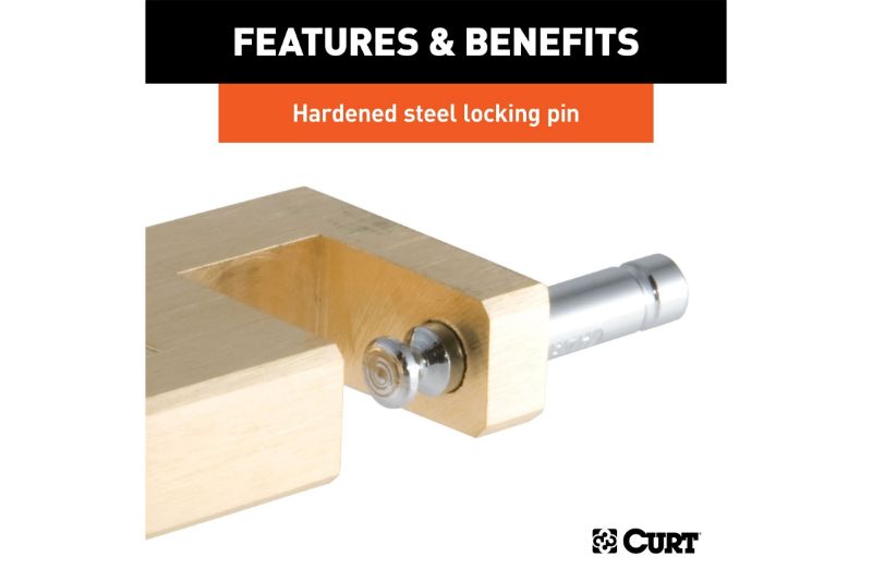 Coupler Lock (1/4" Pin, 3/4" Latch Span, Padlock, Solid Brass)
