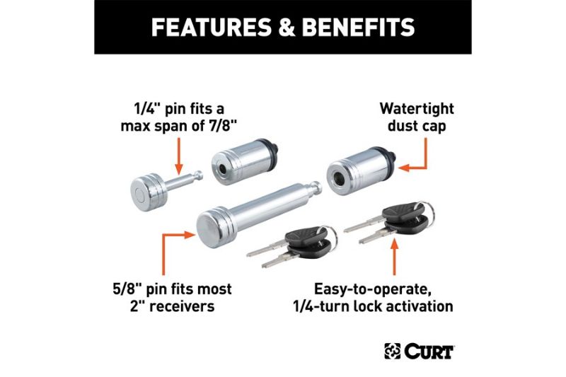 Hitch & Coupler Lock Set (2" Receiver, 7/8" Latch)