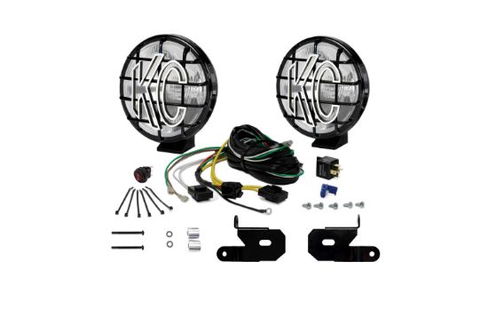 KC HiLiTES 6 Inch Apollo Pro Halogen - 2-Light System - Pillar Mount - 100W Spread Beam - for 18-23 Jeep JL, JT, 4xe